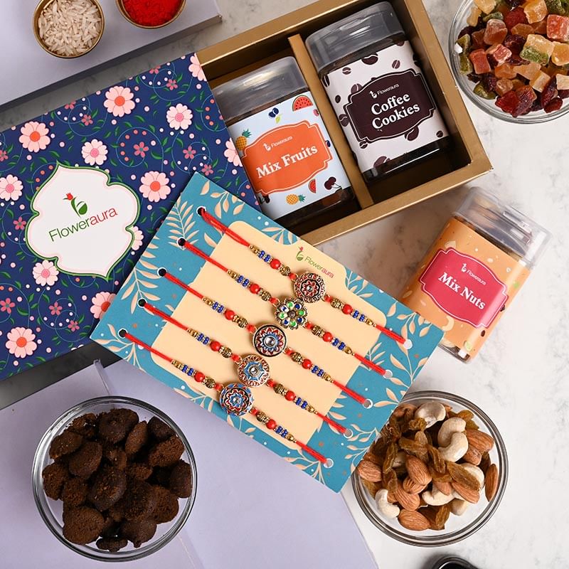 Send Fancy Rakhi for Brother online - Five Rakhis Signature Box