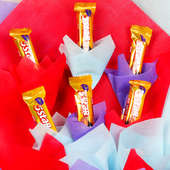 Bouquet of Six 5 Star Chocolates in Multi Colored Paper Packing