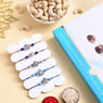 Five Studded Designer Rakhis With Chocolate Box