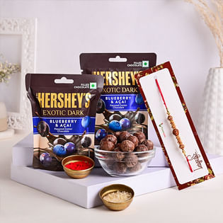 Flavorful Chocolates With Rudraksh Rakhi