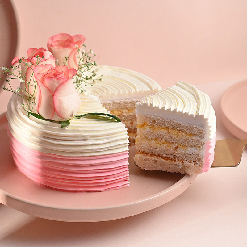 Flavorful Rose Adorned Cake