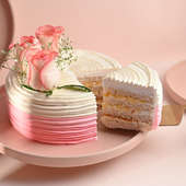 Flavorful Rose Adorned Anniversary Cake
