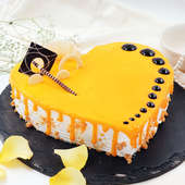 Flavorsome Love - Heart Shaped Butterscotch Cream Cake with Top View