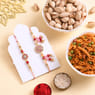 Floral Bhaiya Bhabhi Rakhi With Savouries