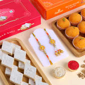 Floral Bhaiya Bhabhi Rakhis With Sweets