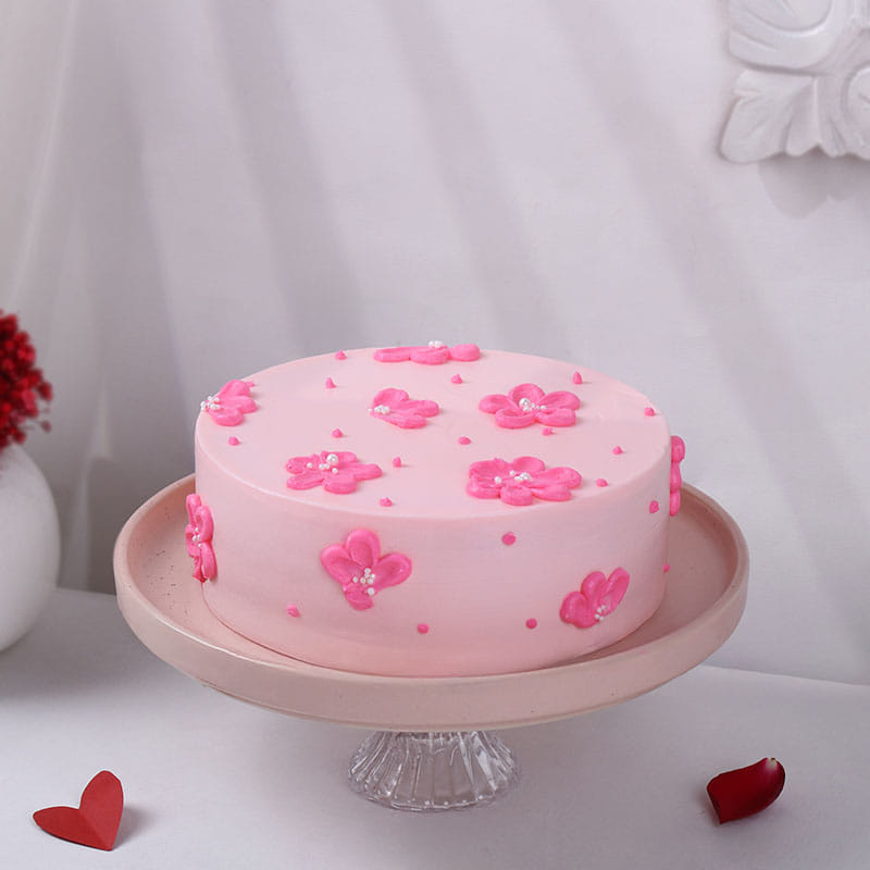 Pink Blossom Chocolate Cake
