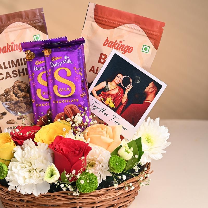 Floral Charm & Sweet Treats Karwa Chauth Hamper