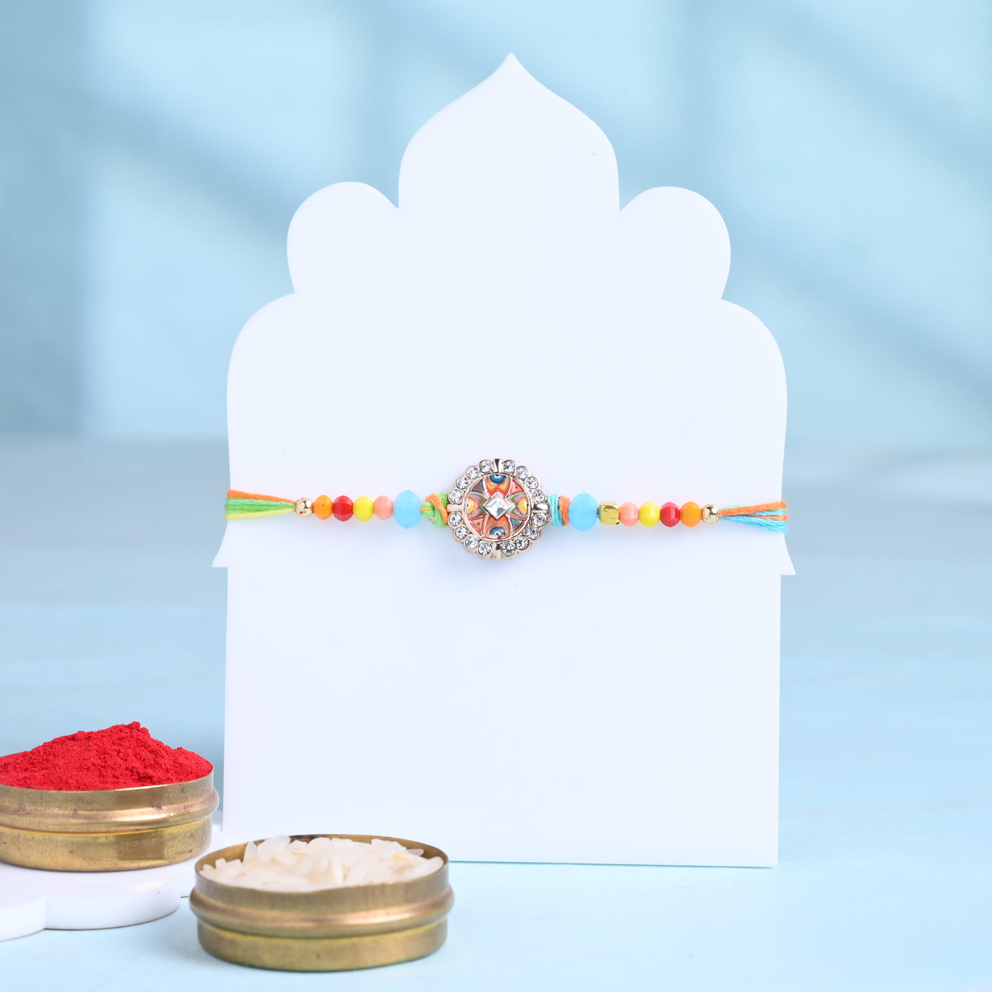 Floral Charm Rakhi With Choco Hazelnut Rocks