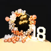 Floral Chrome Birthday Balloon Decor