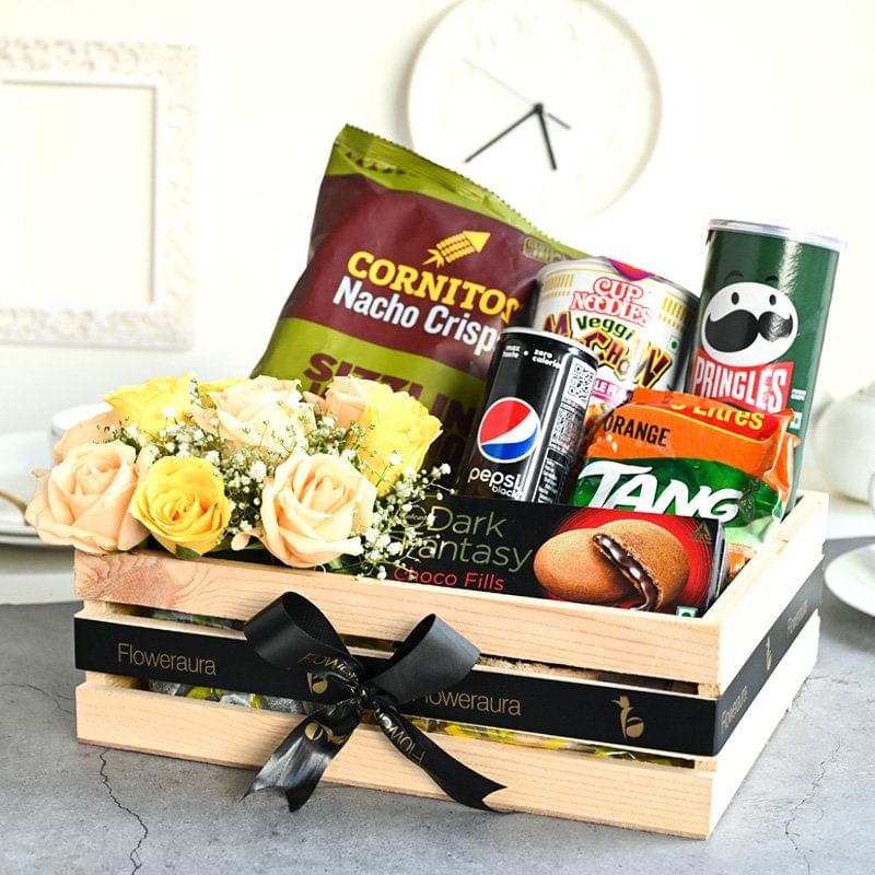 Floral Crunchy Delight Hamper Gift