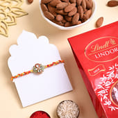 Floral Designer Rakhi With Almonds N Chocolate