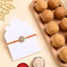 Floral Designer Rakhi With Besan Laddu