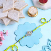 Floral Designer Rakhi With Kaju Katli