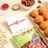 Floral Designer Rakhi With Ladoo N Almonds