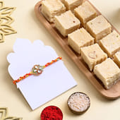 Floral Designer Rakhi With Soan Papdi