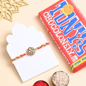 Floral Designer Rakhi With Tonys Chocolate