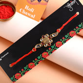 Buy Fancy rakhi For Brother Online - Floral Dial Kundan Rakhi