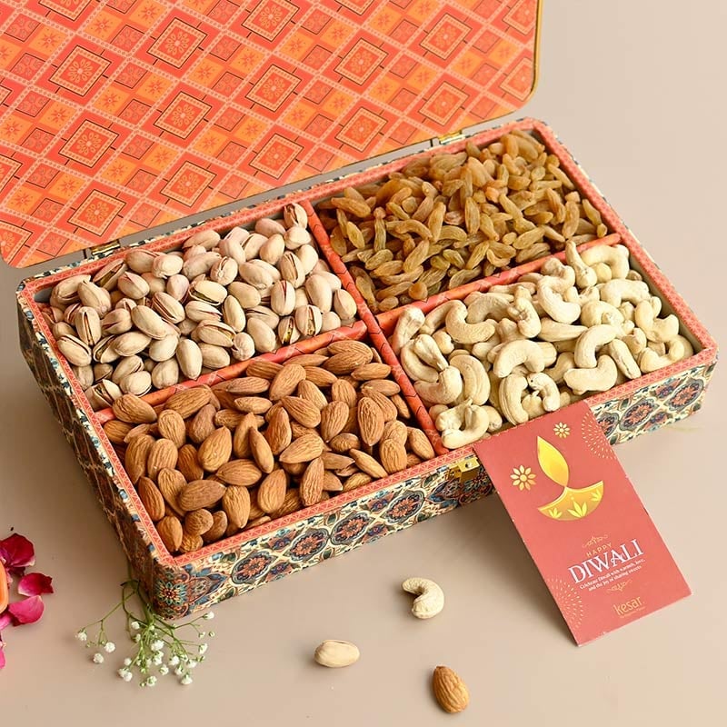 Floral Elegance Diwali Dry Fruit Hamper