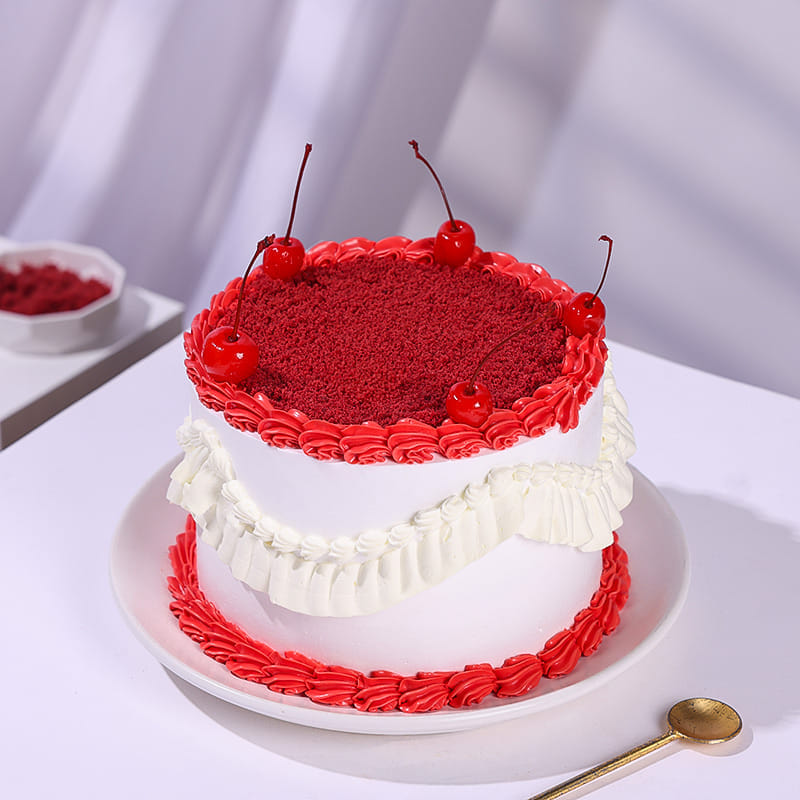 Floral Fiesta Bouqet N Red Velvet Cake