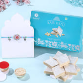 Floral Ganesha Rakhi With Kaju Katli