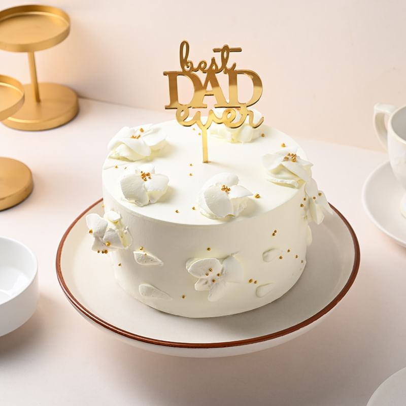 Floral Gold Best Dad Ever Cake