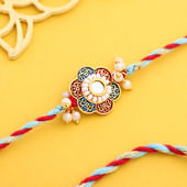 Floral Kundan Meenakari Rakhi