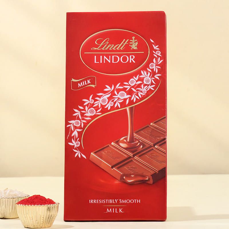 Floral Kundan Rakhi With Milk Chocolate