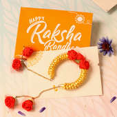 Rakhi Card in Floral Lumba Rakhi Set for Bhaiya Bhabhi