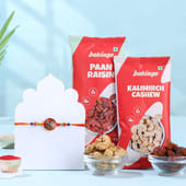 Floral Mauli Rakhi With Cashews N Raisins