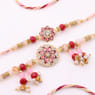 Floral Motif Bhaiya Bhabhi Rakhi Set-Aus