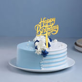 Floral N Pearls Vanilla Birthday Cake