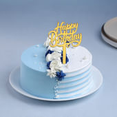 Floral N Pearls Vanilla Birthday Cake