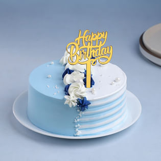 Floral N Pearls Vanilla Birthday Cake