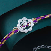 Floral Om 925 Silver Rakhi
