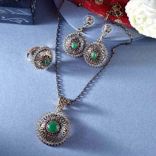 Floral Pendant N Earrings Set