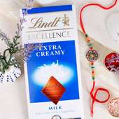 Floral Premium Rakhi with Lindt Creamy Chocolate-UK
