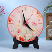 Floral Print Table Clock