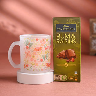 Floral Printed Coffee Mug With Cadbury Temptation