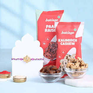 Floral Rakhi With Cashews N Paan Raisins