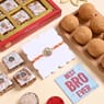 Floral Rakhi With Besan Ladoo N Figberry Burfi