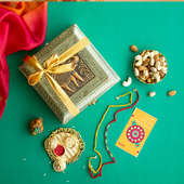 Floral Rakhi With Dry Fruits Box