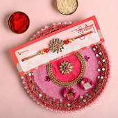 Buy Floral Rakhi With Thali Combo - Designer Rakhi