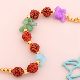 Floral Rudraksha Lumba Bracelet Rakhi