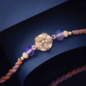 Floral Stone N  Beads Rakhi