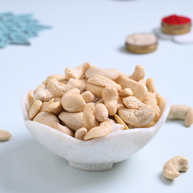 Floral Stone Rakhi With Cashews