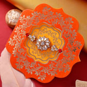 Floral Studded Kundan Rakhi