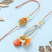 Floral Sunshine Bhaiya Bhabhi Rakhi Set