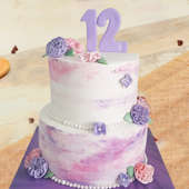 2 Tier Anniversary Fondant Cake