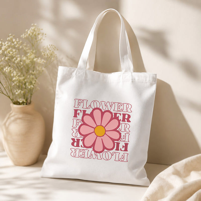 Floral Tote Bag N Bestie Photo Magnet