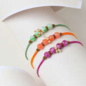 Order Set of 3 Vivacious Beads Rakhi Online